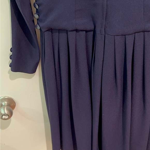 VINTAGE NAVY BLUE OVER THE KNEE DRESS - Picture 6 of 16